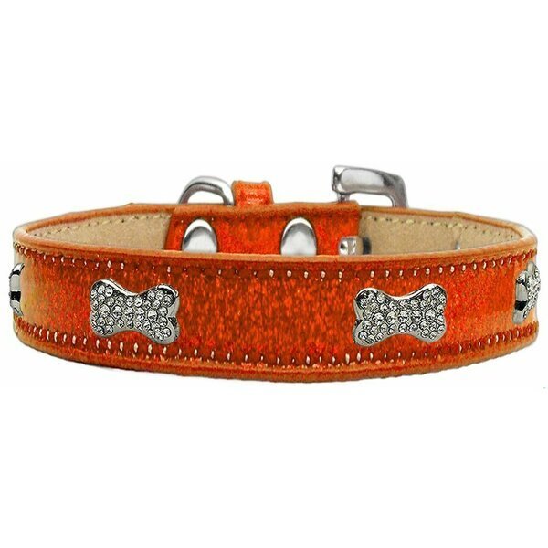 Crystal Bone Dog CollarOrange Ice Cream Size 20, Mirage Pet Products, Mfr#: 87-05 OR20